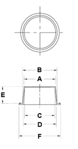 Line Diagram - Tapered Silicone Caps and Plugs