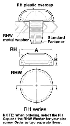 Line Diagram - Finishing Caps for Raised Head Screws